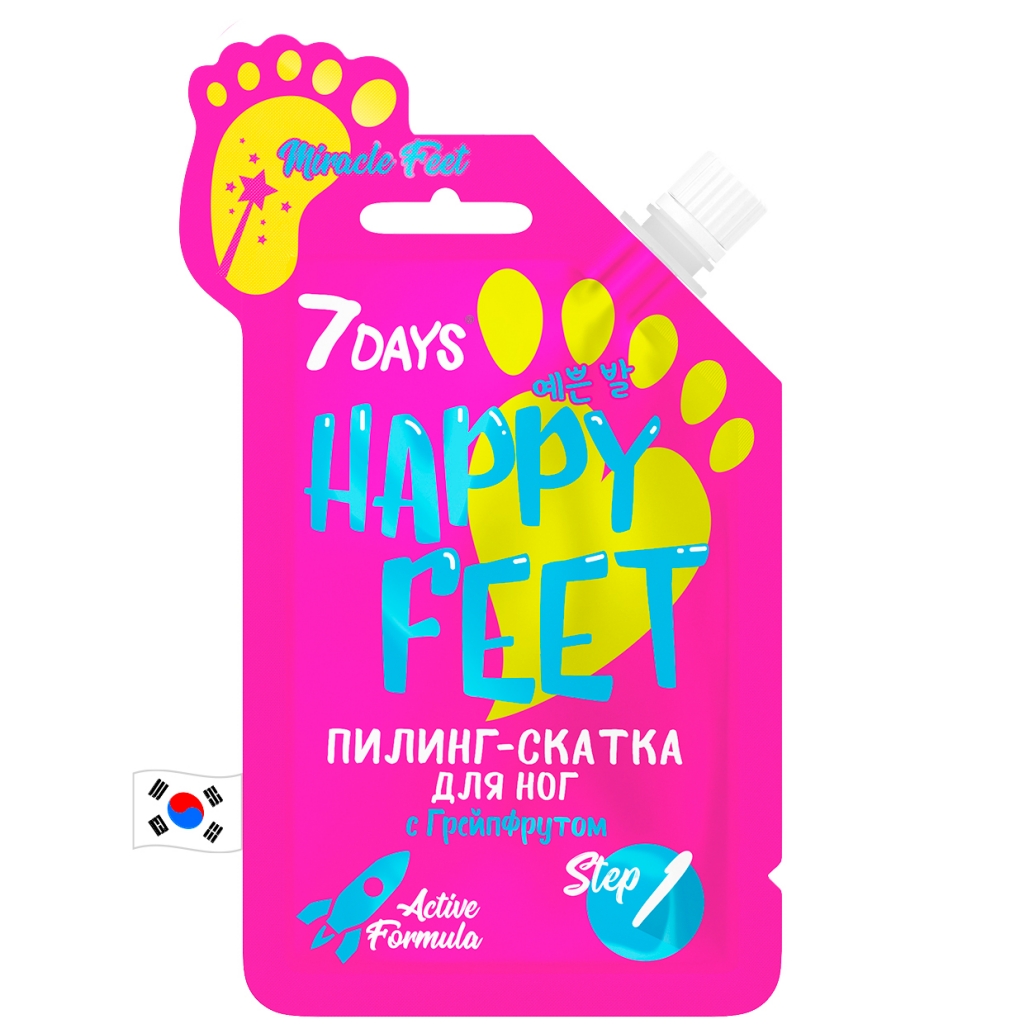 

7 Days Пилинг-скатка для ног MIRACLE FEET c Грейпфрутом, 25 гр (7 Days, )