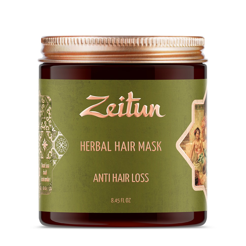 Zeitun Фито-маска против выпадения волос с грязью Мертвого моря и амлой, 250 мл (Zeitun)