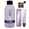 Набор &quot;Перманентная крем-краска для волос Ollin Performance оттенок 7/34 русый золотисто-медный 60 мл + Окисляющая эмульсия Oxy 1,5% 90 мл&quot;