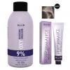 Набор &quot;Перманентная крем-краска для волос Ollin Performance оттенок 8/21 светло-русый фиолетово-пепельный 60 мл + Окисляющая эмульсия Oxy 9% 90 мл&quot;