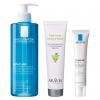 Набор бестселлеров для ухода за жирной проблемной кожей: Aravia Professional маска 100 мл + La Roche-Posay крем 40 мл и гель 400 мл