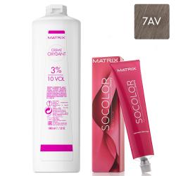 Набор Перманентный краситель Socolor beauty 7AV, 90 мл + Крем-оксидант 3% (10 Vol.), 1000 мл