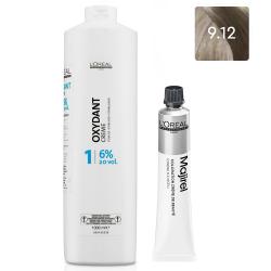 Набор Краска для волос Majirel High Resist 9.12, 50 мл + Оксидент-крем 6% (20 Vol.), 1000 мл