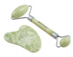 Нефритовый мини-роллер для лица и скребок гуаша Jade Roller + Guasua Stone Duo