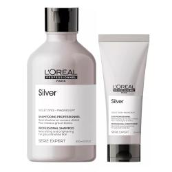Набор для нейтрализации желтизны седых волос Silver (шампунь 300 мл + кондиционер 200 мл) Набор для нейтрализации желтизны седых волос Silver (шампунь 300 мл + кондиционер 200 мл)