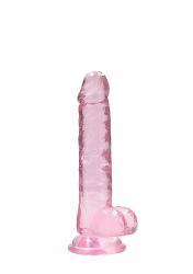 Фаллоимитатор 18 см Realistic Dildo With Balls, розовый