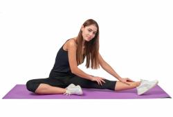 Двухслойный коврик для йоги и фитнеса, фиолетовый, 173х61х0,6 см