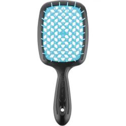Щетка Superbrush с закругленными зубчиками черно-голубая, 17,5 х 7 х 3 см