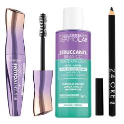 Подарочный набор № 2 в косметичке (тушь для ресниц Volume Up To The Stars + карандаш для век + средство для снятия водостойкого макияжа)