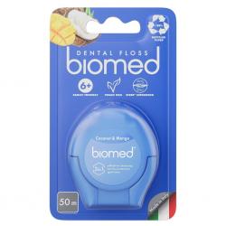 Объемная вощеная зубная нить Dental Floss c ароматом кокоса и манго 6+, 50 м