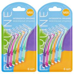 Набор межзубных ершиков Mix, 2 х 6 шт