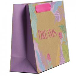 Пакет крафтовый подарочный Dreams, 22 × 17,5 × 8 см