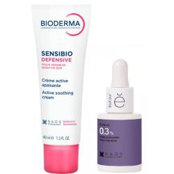 Набор: Bioderma насыщенный крем Sensibio Defensive 40 мл + Etat Pur сыворотка с ретинолом 15 мл