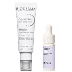 Набор: Bioderma дневной крем Pigmentbio SPF50 40 мл + Etat Pur сыворотка с витамином С 15 мл