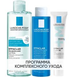 Программа Effaclar очищение и основной уход: мицеллярная вода 400 мл + лосьон 200 мл + крем-гель 40 мл