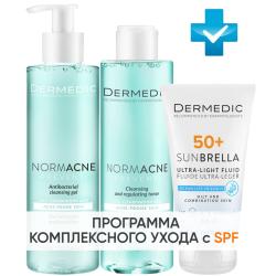 Программа Normacne очищение и основной уход: гель 200 мл + тоник 200 мл + флюид  SPF50+ 40 мл