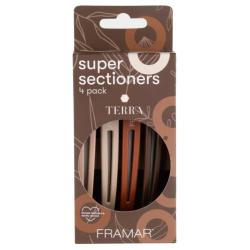 Зажим с эластичной вставкой Terra Elastic Sectioning Black, 4 шт