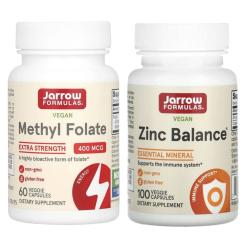 Набор: метилфолат 60 капсул х 400 мкг + цинк баланс 100 капсул