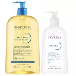 Набор Atoderm (Очищающий гель-мусс Атодерм Интенсив, 500 мл + Масло для душа Атодерм, 1 л)