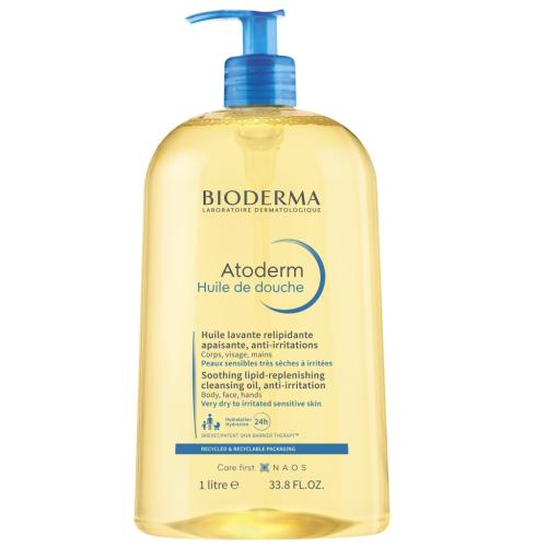 Биодерма Набор для лица и тела: масло для душа 1 л + крем Ультра 500 мл (Bioderma, Atoderm), фото-2