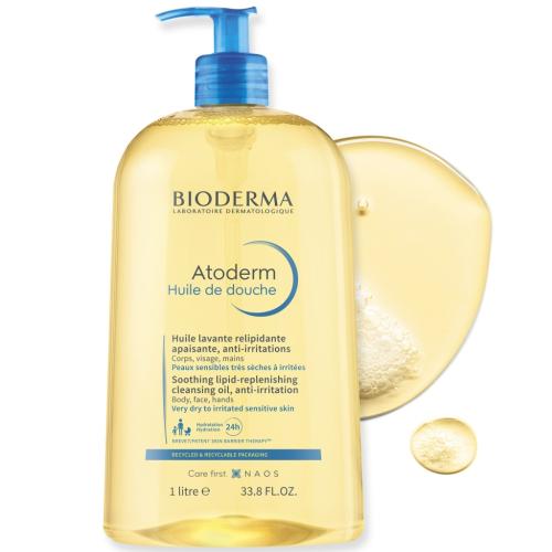 Биодерма Увлажняющее масло для душа, 1 л (Bioderma, Atoderm), фото-6