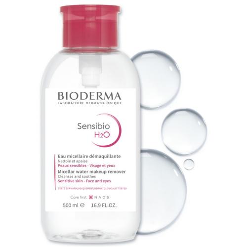Биодерма Мицеллярная вода для чувствительной кожи с помпой, 500 мл (Bioderma, Sensibio), фото-3