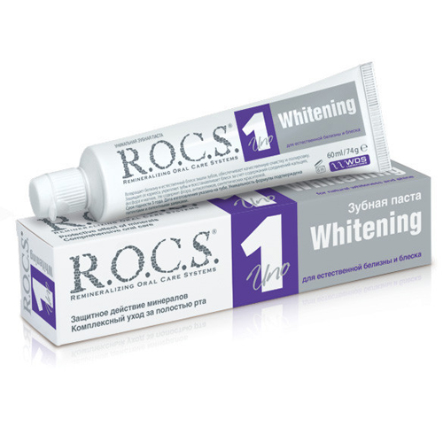 Рокс Зубная паста UNO Whitening, 74 г (R.O.C.S, Зубные пасты Adults), фото-6