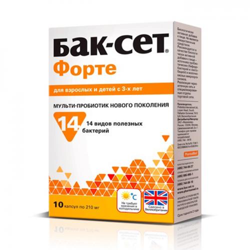 Мульти-пробиотик Форте для взрослых и детей 3+, 10 капсул х 210 мг (Бак-сет, )