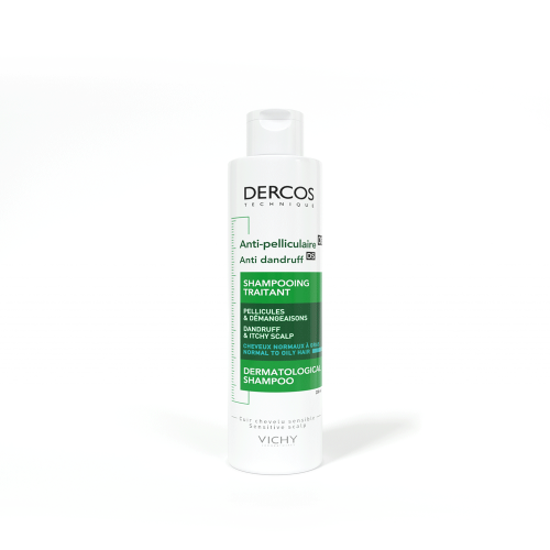 Виши Интенсивный шампунь-уход против перхоти для нормальной и жирной кожи головы, 200 мл (Vichy, Dercos)