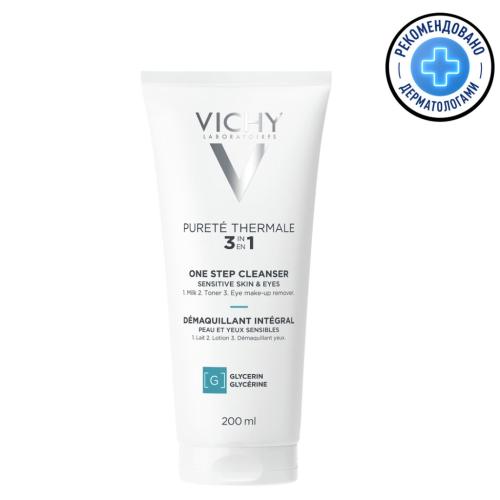 Виши Очищающее средство универсальное для чувствительной кожи лица и вокруг глаз, 200 мл (Vichy, Purete Thermal)