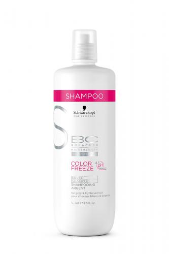 Шварцкопф Профешнл ВС Сияние Цвета Шампунь, придающий серебристый оттенок волосам Color Freeze Silver Shampoo 1000 мл (Schwarzkopf Professional, BC Bonacure, Color Freeze)