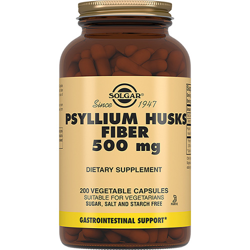 Солгар Псиллиум, клетчатка кожицы листа 500 мг в капсулах, 200 шт. (Solgar, Растения)
