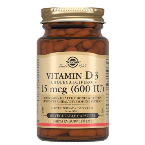 Солгар Витамин D3 600 ME, 60 капсул (Solgar, Витамины)