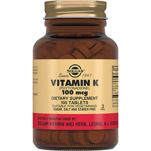 Солгар Витамин К, 100 таблеток (Solgar, Витамины)