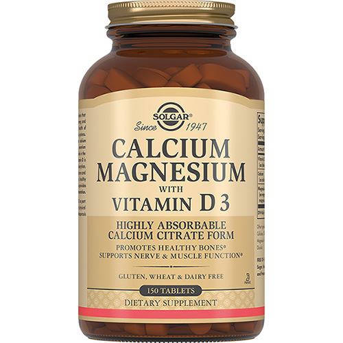 Солгар Кальций-Магний с витамином D3 в таблетках, 150 шт (Solgar, Витамины)