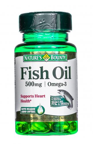 Нэйчес Баунти Рыбий жир Омега-3 500 мг в капсулах, 60 шт. (Nature's Bounty, Омега-3)
