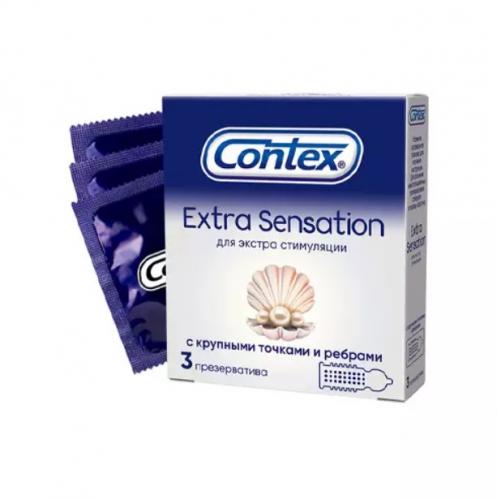 Контекс Презервативы Extra Sensation с крупными точками и ребрами, №3 (Contex, Презервативы)