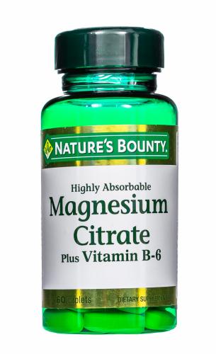 Нэйчес Баунти Цитрат Магния с витамином В-6, 60 таблеток (Nature's Bounty, Минералы)