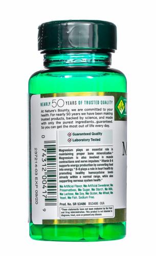 Нэйчес Баунти Цитрат Магния с витамином В-6, 60 таблеток (Nature's Bounty, Минералы), фото-8