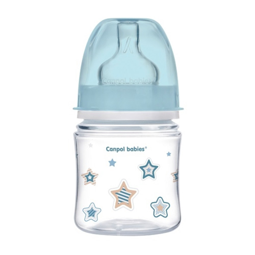 Канпол Бутылочка PP EasyStart с широким горлышком антиколиковая, 120 мл, 0+ Newborn baby, цвет: голубой (Canpol, Бутылочки)
