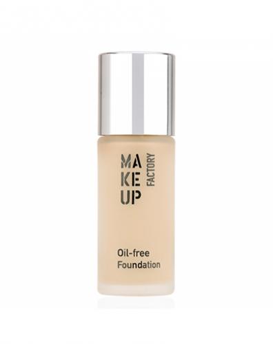 Матовый тональный крем для нормальной жирной кожи Oil-free Foundation № 02 атласная кожа, 20 мл (Make up factory)