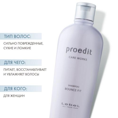 Шампунь для сильно поврежденных, сухих и ломких волос Bounce Fit, 300 мл (Proedit Home), фото-2