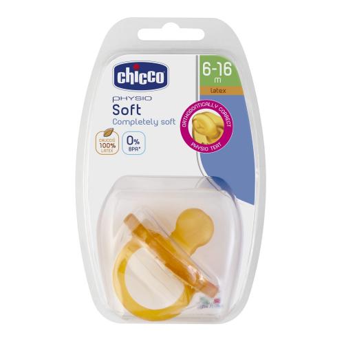 Чико Пустышка латексная от 0 до 6 месяцев, 1 шт. (Chicco, Physio Soft), фото-2