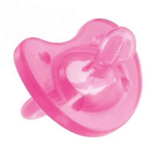 Чико Пустышка силиконовая от 6 до 12 месяцев, розовая, 1 шт (Chicco, Physio Soft)