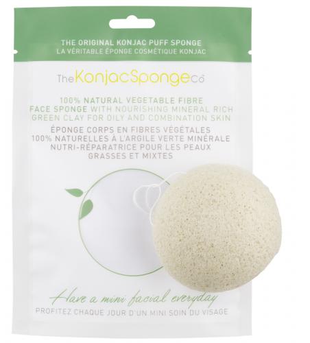 Конняку - Спонж для умывания Facial Puff Konjac Sponge Green Clay (), фото-3