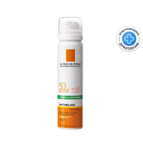 Ля Рош Позе Солнцезащитный матирующий спрей-вуаль для лица SPF 50+/PPD 27, 75 мл (La Roche-Posay, Anthelios)