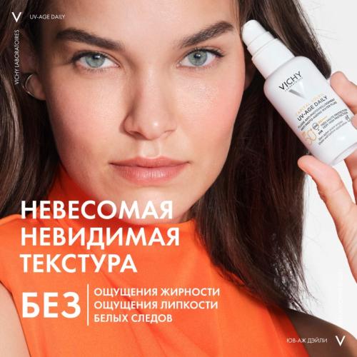 Виши Невесомый солнцезащитный флюид для лица против признаков фотостарения UV-Age Daily SPF 50+, 40 мл (Vichy, Capital Soleil), фото-5