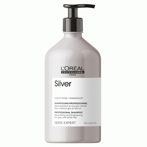 Лореаль Профессионель Шампунь Silver для нейтрализации желтизны осветленных и седых волос, 750 мл (L'Oreal Professionnel, Уход за волосами, Silver)