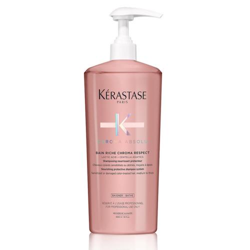 Керастаз Питательный шампунь для окрашенных чувствительных или поврежденных волос Riche Chroma Respect, 1000 мл (Kerastase, Chroma Absolu)