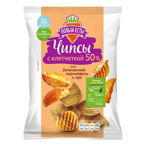 Чипсы с клетчаткой, запечённый картофель и лук, 90 г ()